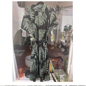 Disturbia button down tie waist midi dress